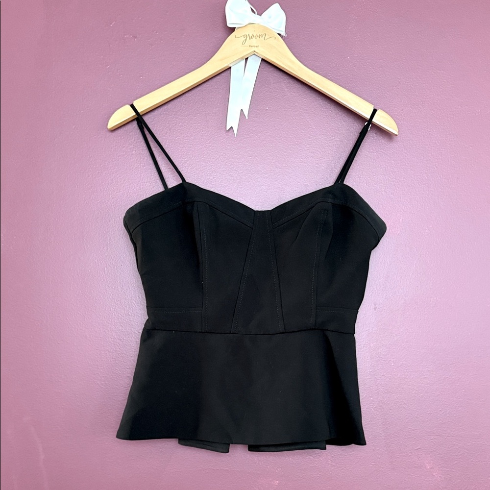 BCBG Black Bustier Peplum Camisole